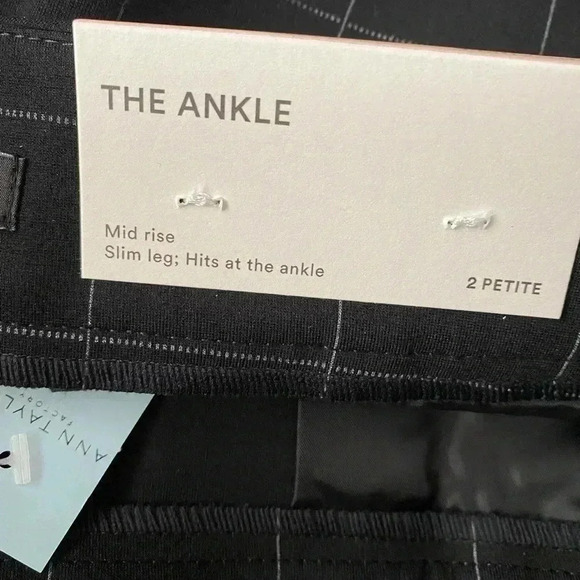 🆕 ANN TAYLOR FACTORY Black Windowpane Ankle Skinny Pants 2P🆕 - Picture 15 of 16